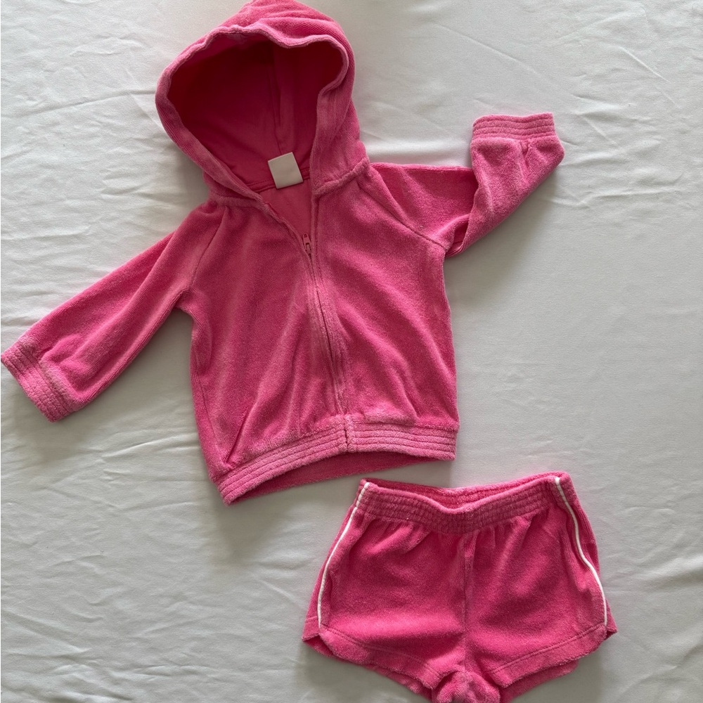 Adorable Pink Hoodie and Shorts Set